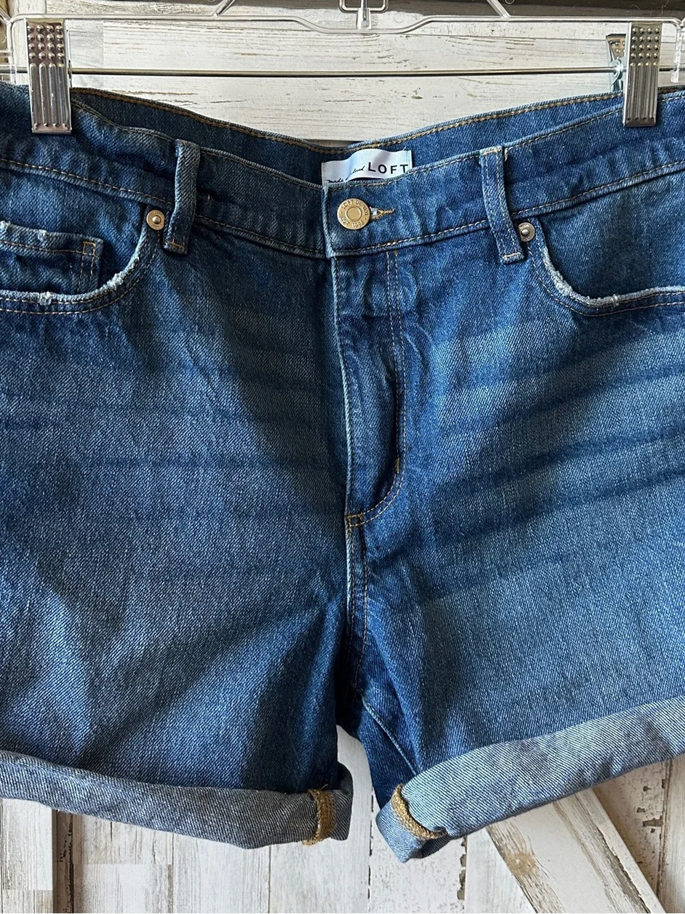LOFT Dark Blue Denim Jean Shorts